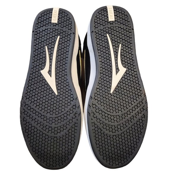 Lakai Telford Low Skateboard Shoes Black Gold Suede Mens Lace Up Sneakers Size 8 - Picture 7 of 9